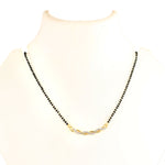 Load image into Gallery viewer, Silver & Gold Plated Black Crystal Beads Two-Tone Mangalsutra For Women