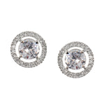 Load image into Gallery viewer, Silver Plated American Diamond and Cubic Zirconia Studded Round Tops