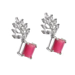 Load image into Gallery viewer, Silver Plated American Diamond Studded Danglers For Women