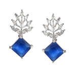 Load image into Gallery viewer, Silver Plated American Diamond Studded Danglers For Women
