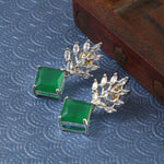 Load image into Gallery viewer, Silver Plated American Diamond Studded Danglers For Women