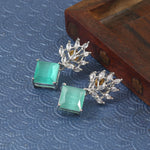 Load image into Gallery viewer, Silver Plated American Diamond Studded Danglers For Women