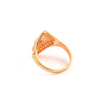 Load image into Gallery viewer, Traditional Gold-Plated Square Filigree Statement Ring with Red Stone