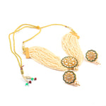 Load image into Gallery viewer, Gold-Plated Kundan-Studded & Beaded Jewellery Set