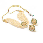 Load image into Gallery viewer, Gold-Plated Kundan-Studded & Beaded Jewellery Set