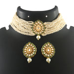 Load image into Gallery viewer, Gold-Plated Kundan-Studded & Beaded Jewellery Set