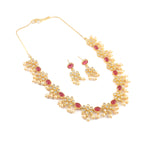 Load image into Gallery viewer, Gold-Plated Cubic Zirconia & American Diamond Studded Jewellery Set