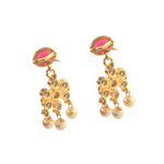 Load image into Gallery viewer, Gold-Plated Cubic Zirconia & American Diamond Studded Jewellery Set