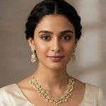 Load image into Gallery viewer, Gold-Plated Cubic Zirconia & American Diamond Studded Jewellery Set