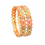 Load image into Gallery viewer, Set Of 2 Rose Gold-Plated AD Stone-Studded Bangles