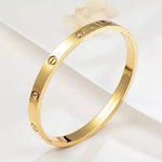 Load image into Gallery viewer, Women Gold-Toned & White Brass Cubic Zirconia Gold-Plated Bracelet