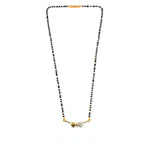 Load image into Gallery viewer, Silver-Plated Cubic Zirconia Studded & Beaded Mangalsutra