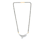 Load image into Gallery viewer, Silver-Plated Cubic Zirconia Studded & Beaded Mangalsutra