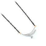 Load image into Gallery viewer, Silver-Plated Cubic Zirconia Studded & Beaded Mangalsutra