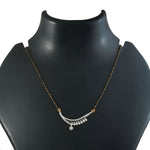 Load image into Gallery viewer, Silver-Plated Cubic Zirconia Studded & Beaded Mangalsutra