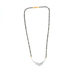 Load image into Gallery viewer, Silver-Plated Cubic Zirconia Studded & Beaded Mangalsutra