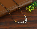 Load image into Gallery viewer, Silver-Plated Cubic Zirconia Studded & Beaded Mangalsutra