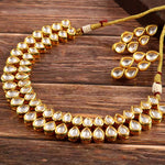 Load image into Gallery viewer, Traditional Gold-Plated Kundan-Studded Jewellery Set