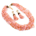 Load image into Gallery viewer, Beaded Multi-Layer Necklace and Tassel Earring Jewellery Set for Women