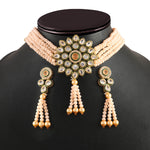 Load image into Gallery viewer, Gold-Plated Kundan Studded & Beaded Jewellery Set