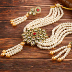 Load image into Gallery viewer, Gold-Plated Kundan Studded & Beaded Jewellery Set