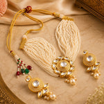 Load image into Gallery viewer, Gold-Plated Kundan Studded & Beaded Jewellery Set