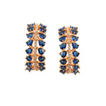 Load image into Gallery viewer, Rose Gold Plated Cubic Zirconia & Crystal Studded Half-Hoop Earrings