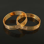 Load image into Gallery viewer, Set Of 2 Gold-Plated AD-Studded Bangles