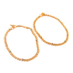 Load image into Gallery viewer, Gold-Plated Beaded Anklets with Enamel Detail - Set of 2