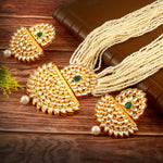 Load image into Gallery viewer, Gold-Plated Kundan Studded & Pearls Beaded Jewellery Set