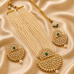 Load image into Gallery viewer, Gold-Plated Kundan Studded & Pearls Beaded Jewellery Set