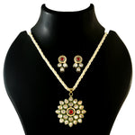 Load image into Gallery viewer, Gold-Plated Kundan Studded & Pearl Beaded Jewellery Set