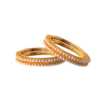 Load image into Gallery viewer, Set of 4 Gold-Plated Pearl Studded Bangles