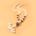 Load image into Gallery viewer, Silver-Plated Beaded Layered Jewellery Set (Black)