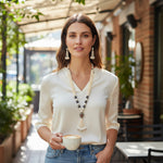Load image into Gallery viewer, Silver-Plated Beaded Layered Jewellery Set (Black)
