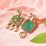 Load image into Gallery viewer, Silver-Plated Kundan & Mother Pearl Stone-Studded Jewellery Set