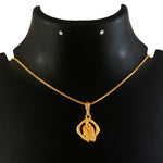 Load image into Gallery viewer, Unisex Micro Gold Plated Radha Krishna Pendant With Chain