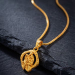 Load image into Gallery viewer, Unisex Micro Gold Plated Radha Krishna Pendant With Chain
