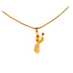 Load image into Gallery viewer, Unisex Micro Gold Plated Peacock Pendant With Chain