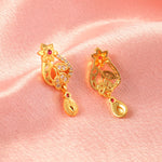 Load image into Gallery viewer, Gold-Plated American - Diamond Studded Pendant Necklace Set with Earrings