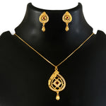 Load image into Gallery viewer, Gold-Plated American - Diamond Studded Pendant Necklace Set with Earrings