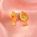 Load image into Gallery viewer, Gold-Plated American - Diamond Studded Pendant Necklace Set with Earrings