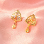 Load image into Gallery viewer, Gold-Plated American - Diamond Studded Pendant Necklace Set with Earrings