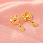Load image into Gallery viewer, Gold-Plated American - Diamond Studded Pendant Necklace Set with Earrings