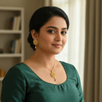 Load image into Gallery viewer, Gold-Plated American - Diamond Studded Pendant Necklace Set with Earrings