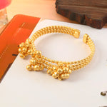 Load image into Gallery viewer, Gold Plated Adjustable Contemporary Ghungroo Beaded Kada Bangle