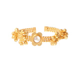 Load image into Gallery viewer, Gold Plated Adjustable Contemporary Ghungroo Beaded Kada Bracelet