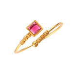 Load image into Gallery viewer, Gold-Plated Stone Studded Adjustable Kada Bracelet