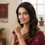 Load image into Gallery viewer, Gold-Plated Stone Studded Adjustable Kada Bracelet