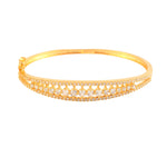 Load image into Gallery viewer, 18KT Gold-Plated Cubic Zirconia Studded Bangle-Style Bracelet